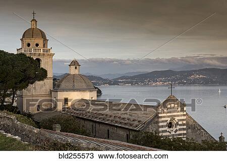 Stock Image - Church at waterfront. Fotosearch