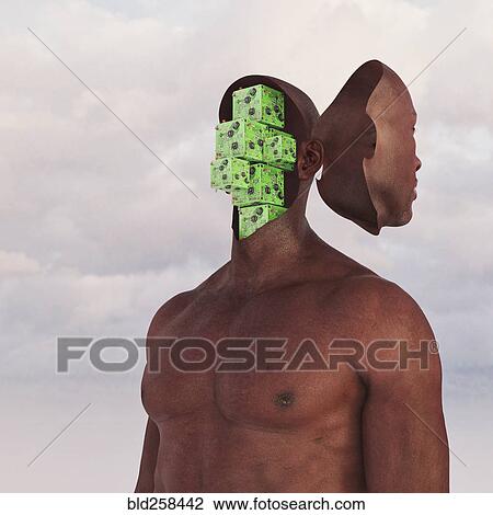 Stock Image - Circuits in face of robot man. Fotosearch