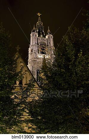 Clock tower on cathedral View Large Photo Image Stock Image - Clock tower on cathedral. Fotosearch