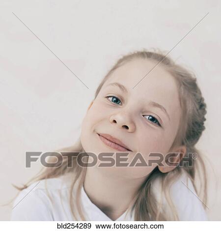 Close up of smiling Caucasian girl View Large Photo Image Stock Photo - Close up of smiling Caucasian girl. Fotosearch