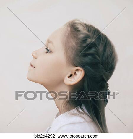 Stock Image - Close up profile of Caucasian girl. Fotosearch