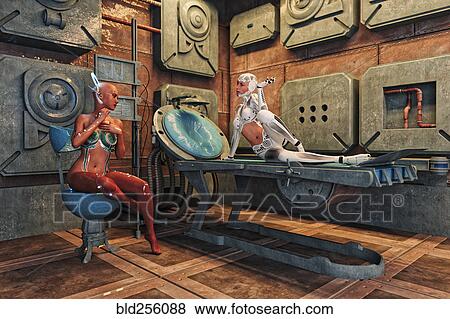 Cyborg women relaxing View Large Photo Image Stock Photo - Cyborg women relaxing. Fotosearch