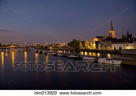 Dutch canal and boats at night View Large Photo Image Stock Photo - Dutch canal and boats at night. Fotosearch