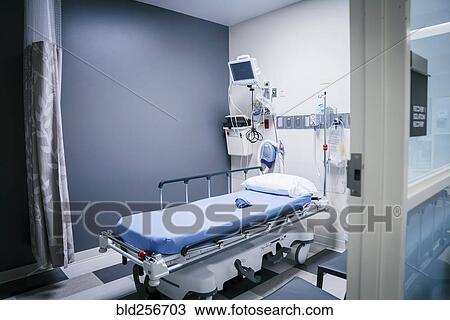 Stock Image - Empty hospital bed. Fotosearch