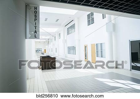 Stock Image - Empty hospital lobby. Fotosearch