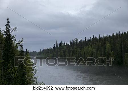 Stock Image - Fog over river. Fotosearch