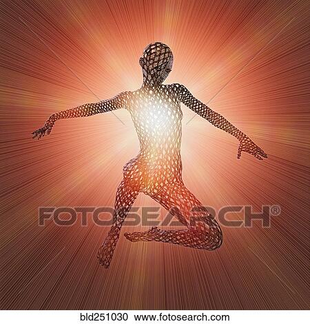 Futuristic woman floating in orange beams of light View Large Photo Image Stock Image - Futuristic woman floating in orange beams of light. Fotosearch