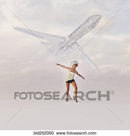 Girl wearing virtual reality goggles imitating airplane View Large Photo Image Stock Image - Girl wearing virtual reality goggles imitating airplane. Fotosearch