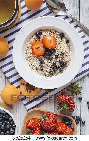 Stock Image - Healthy breakfast on table. Fotosearch