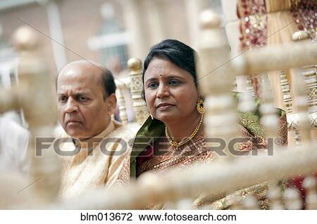 Stock Image - Indian couple in traditional clothing. Fotosearch