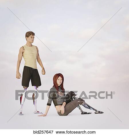 Man and woman with 1osthetic legs View Large Photo Image Stock Photo - Man and woman with 1osthetic legs. Fotosearch