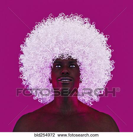 Man with large white afro View Large Photo Image Stock Image - Man with large white afro. Fotosearch