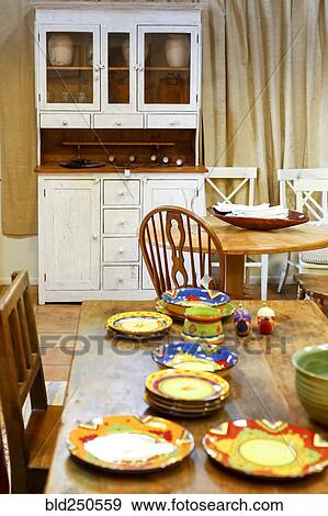 Multicolor plates on table View Large Photo Image Stock Photo - Multicolor plates on table. Fotosearch