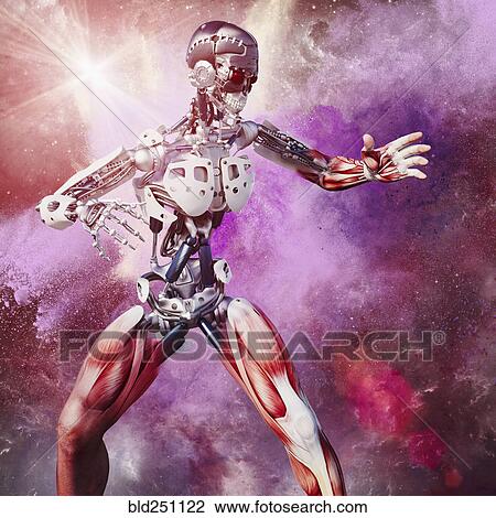 Muscles on cyborg in outer space View Large Photo Image Stock Image - Muscles on cyborg in outer space. Fotosearch