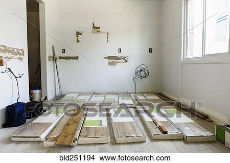 Packages of flooring on floor View Large Photo Image Picture - Packages of flooring on floor. Fotosearch