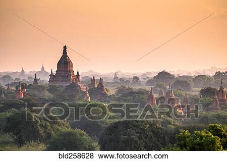Pagodas in landscape View Large Photo Image Stock Photo - Pagodas in landscape. Fotosearch