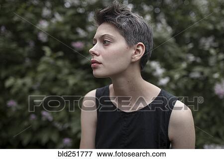 Stock Photo - Pensive Caucasian woman. Fotosearch