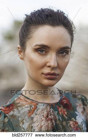 Stock Photo - Portrait of confident Caucasian woman. Fotosearch