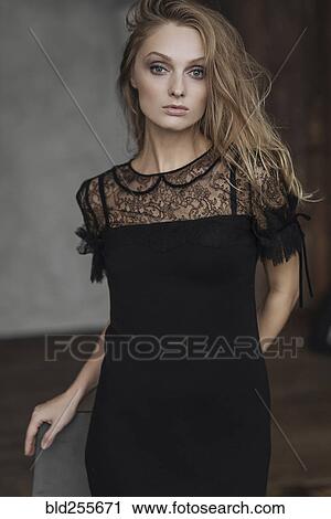 Stock Image - Portrait of glamorous Caucasian woman. Fotosearch