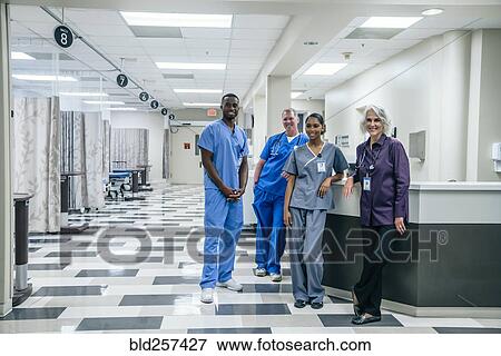Stock Photo - Portrait of medical team in hospital. Fotosearch