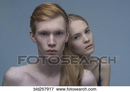 Stock Photo - Portrait of serious Caucasian couple. Fotosearch