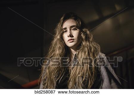 Stock Photo - Portrait of serious Caucasian woman. Fotosearch