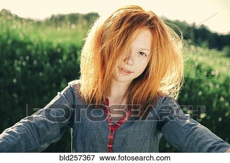 Portrait of smiling Caucasian teenage girl View Large Photo Image Stock Photo - Portrait of smiling Caucasian teenage girl. Fotosearch