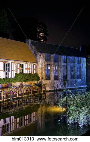 Stock Image - Quaint buildings along canal. Fotosearch