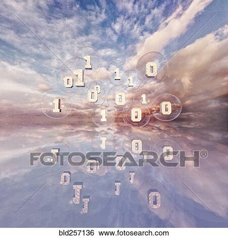 Reflection of binary code floating in sky View Large Photo Image Stock Photograph - Reflection of binary code floating in sky. Fotosearch