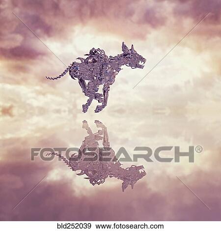 Reflection of the running robot dog View Large Photo Image Stock Photo - Reflection of the running robot dog. Fotosearch