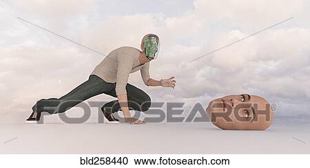 Robot man searching for removable face mask View Large Photo Image Stock Image - Robot man searching for removable face mask. Fotosearch