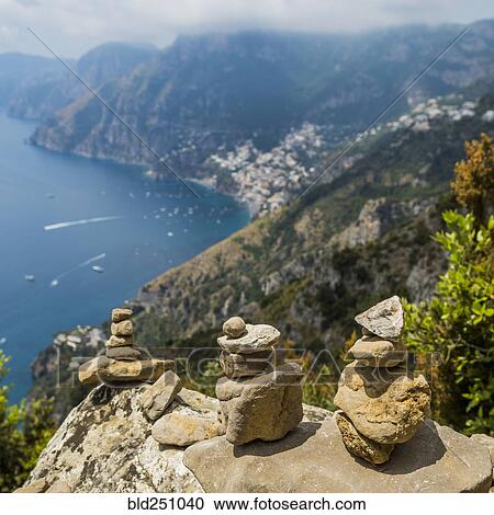 Stock Image - Rocks balancing near coast. Fotosearch