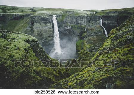Scenic view of waterfalls View Large Photo Image Stock Photograph - Scenic view of waterfalls. Fotosearch
