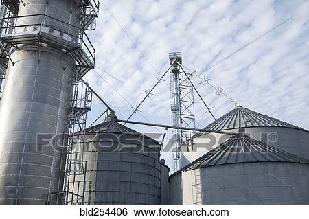Stock Photograph - Silos at farm. Fotosearch