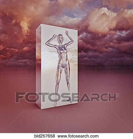 Silver futuristic woman trapped in case View Large Photo Image Stock Photo - Silver futuristic woman trapped in case. Fotosearch