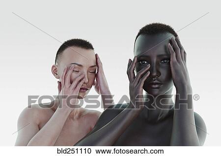Similar women with different skin color View Large Photo Image Stock Image - Similar women with different skin color. Fotosearch
