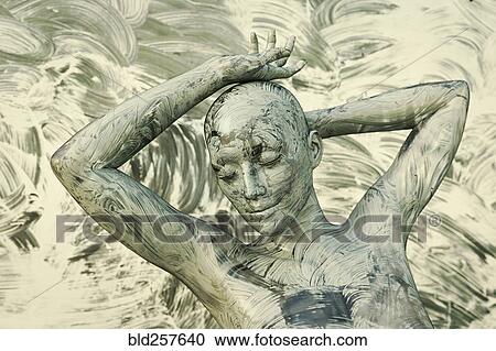 Stock Image - Skin of person blending with background. Fotosearch