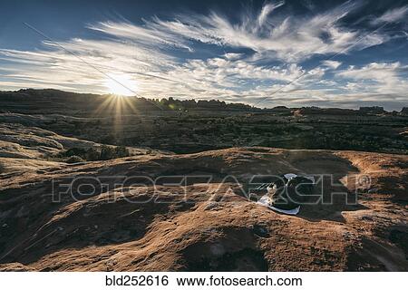 "Sleeping bag in desert, Moab, Utah, United States" View Large Photo Image Stock Photograph - "Sleeping bag in desert, Moab, Utah, United States". Fotosearch