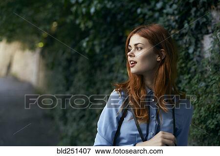 Stock Photo - Smiling Caucasian woman. Fotosearch