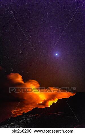 Smoke from molten lava at night View Large Photo Image Stock Image - Smoke from molten lava at night. Fotosearch
