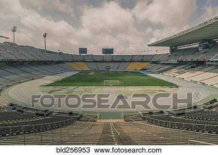 Soccer field in empty stadium View Large Photo Image Stock Image - Soccer field in empty stadium. Fotosearch