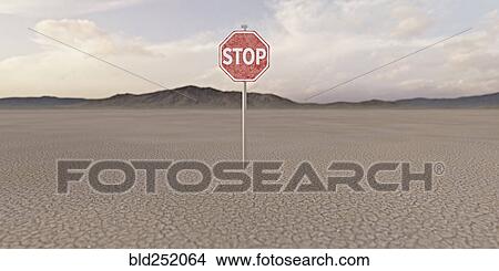 Stop sign in barren desert View Large Photo Image Picture - Stop sign in barren desert. Fotosearch