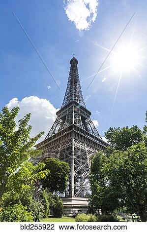 "Sunbeams on Eiffel Tower, Paris, Ile de France, France" View Large Photo Image Stock Image - "Sunbeams on Eiffel Tower, Paris, Ile de France, France". Fotosearch