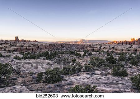 Stock Image - "Sunset in desert, Moab, Utah, United States". Fotosearch