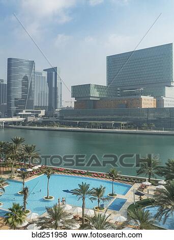 Stock Photo - Swimming pool at urban waterfront. Fotosearch