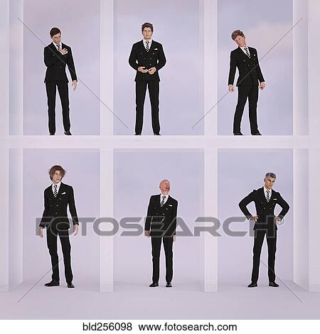 Variety of businessmen standing in cubes View Large Photo Image Stock Photo - Variety of businessmen standing in cubes. Fotosearch