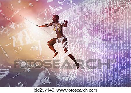 Woman floating in virtual hologram View Large Photo Image Stock Image - Woman floating in virtual hologram. Fotosearch