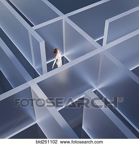 Woman looking up in maze View Large Photo Image Stock Image - Woman looking up in maze. Fotosearch