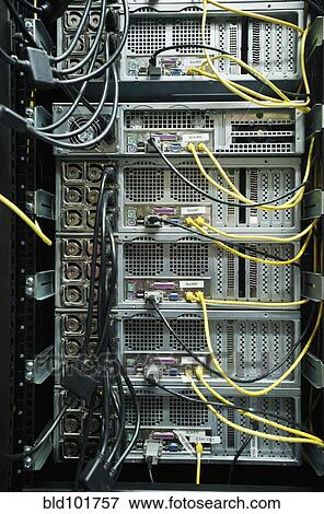 Close up of server rack and wires View Large Photo Image Stock Photo - Close up of server rack and wires. Fotosearch