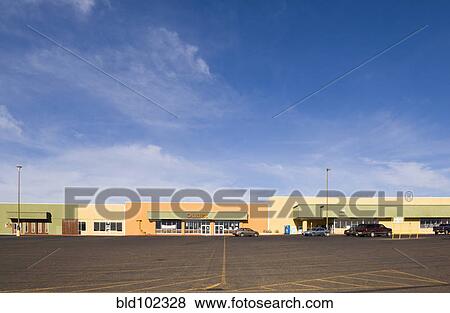Empty parking lot in strip mall View Large Photo Image Stock Photo - Empty parking lot in strip mall. Fotosearch